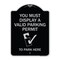 Signmission You Must Display Valid Parking Permit to Park Here Heavy-Gauge Alum Sign, 24" x 18", BS-1824-22694 A-DES-BS-1824-22694 - alternate 1
